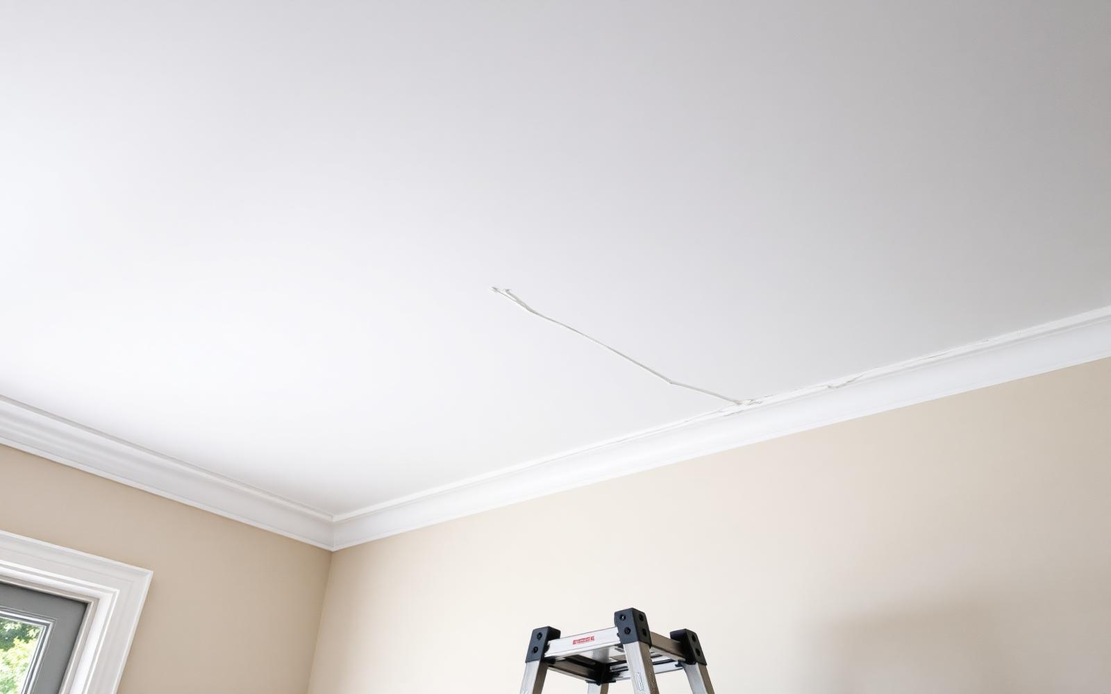 Repaired and repainted ceiling after water damage